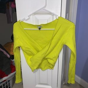 Lime Cropped Sweater